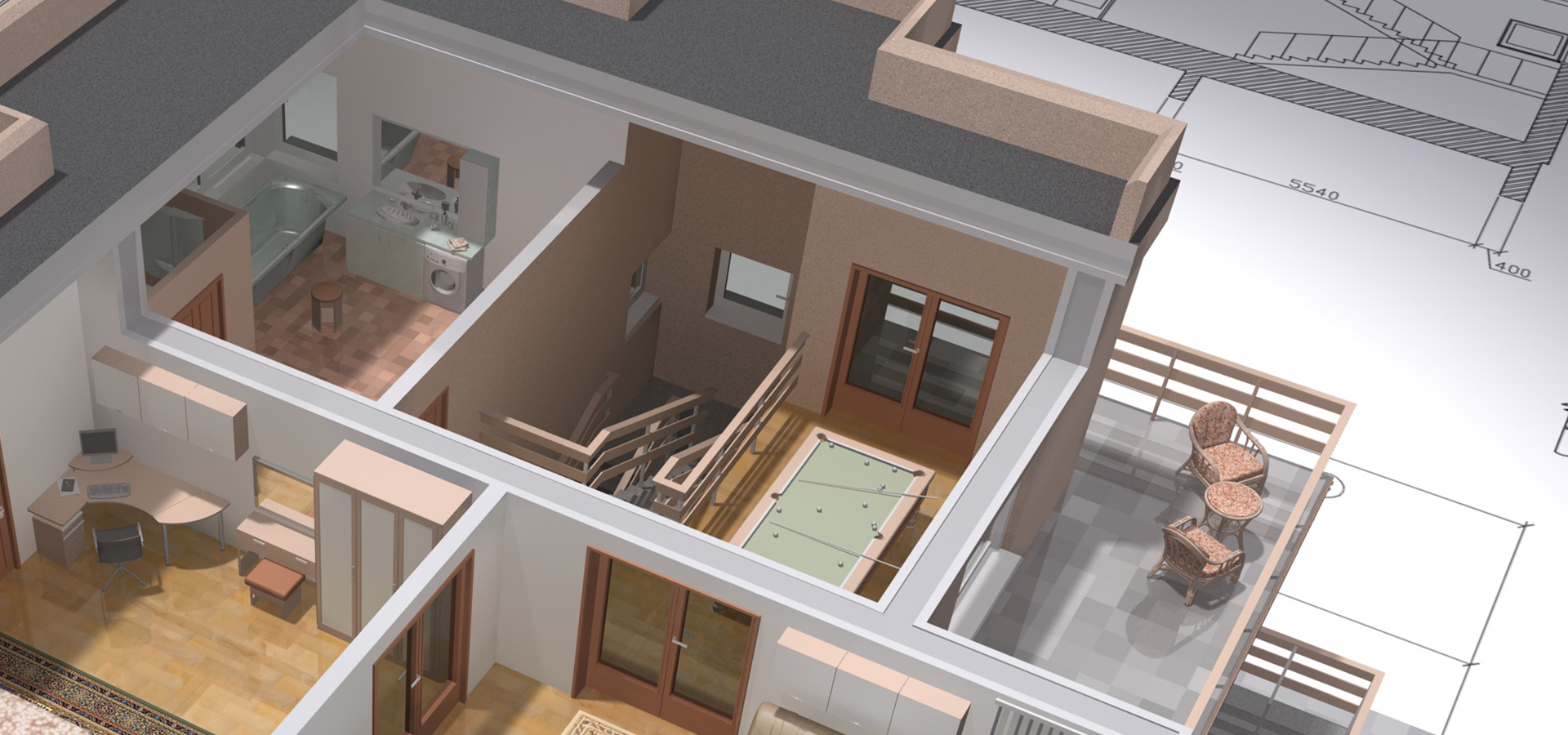 A1 Yapı Tasarım modern ev projesi - 3D mimari tasarım örneği